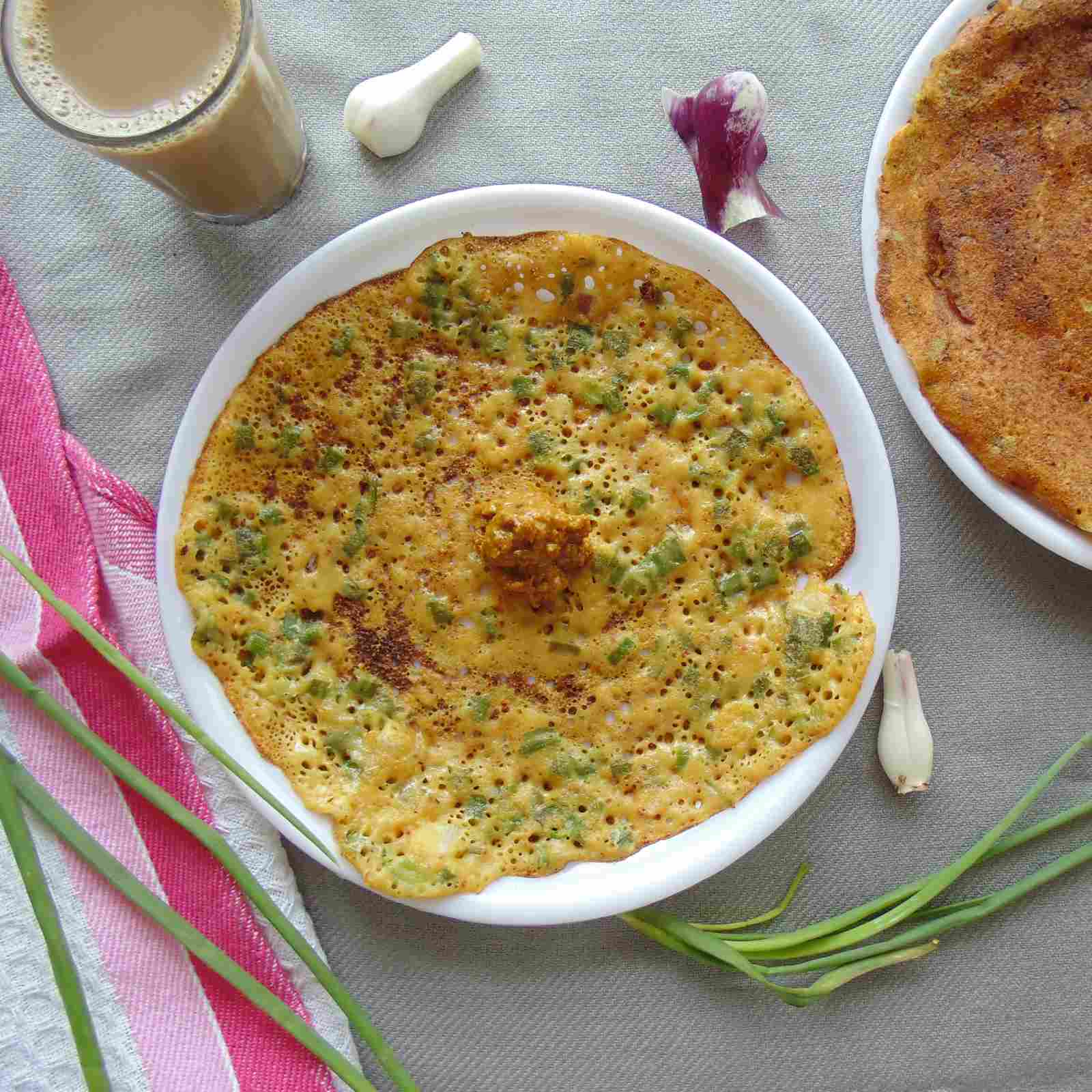Barnyard Millet Spring Onion Dosa